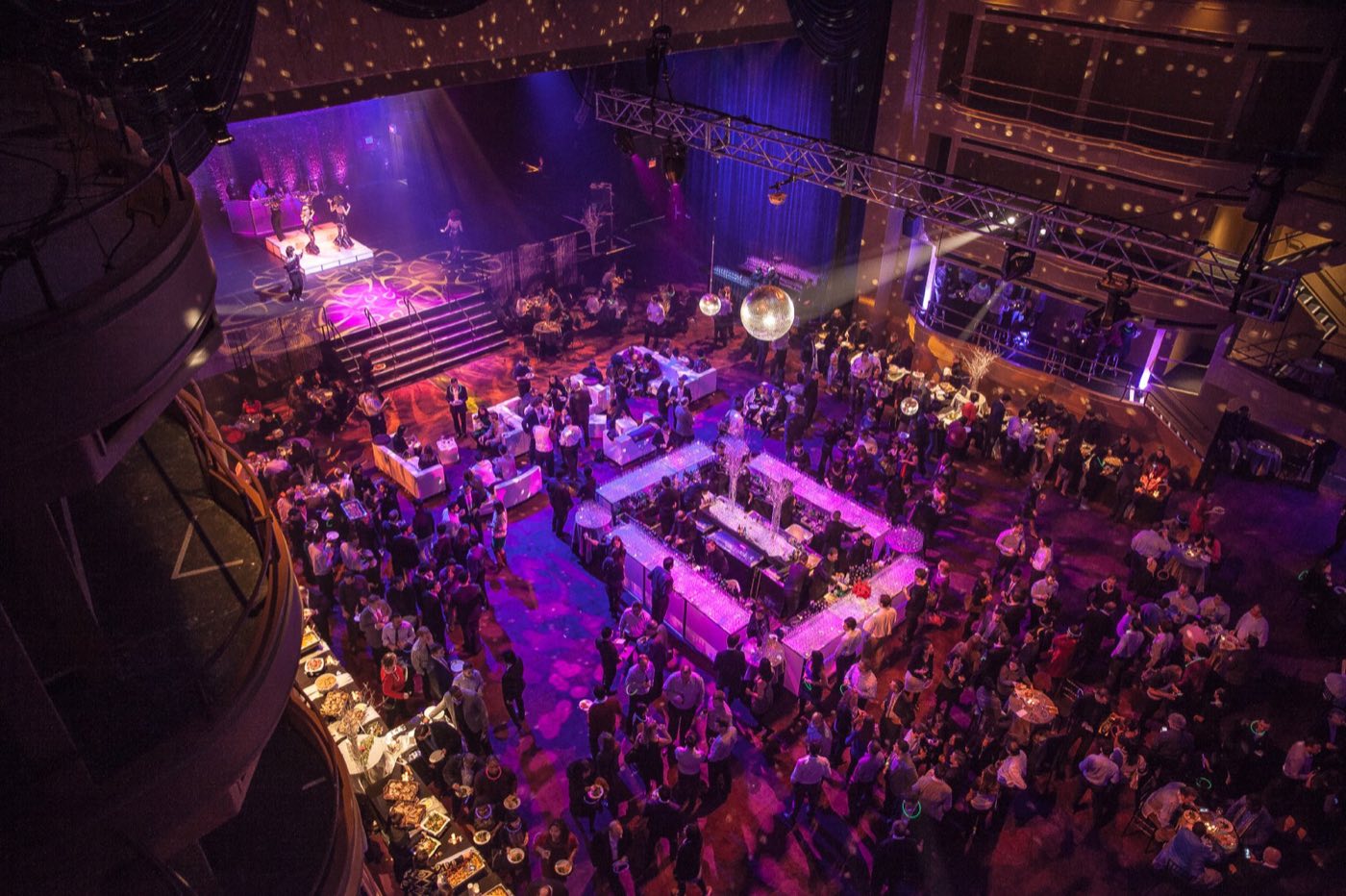 Hammerstein Ballroom from the balcony during a gala with a packed floor