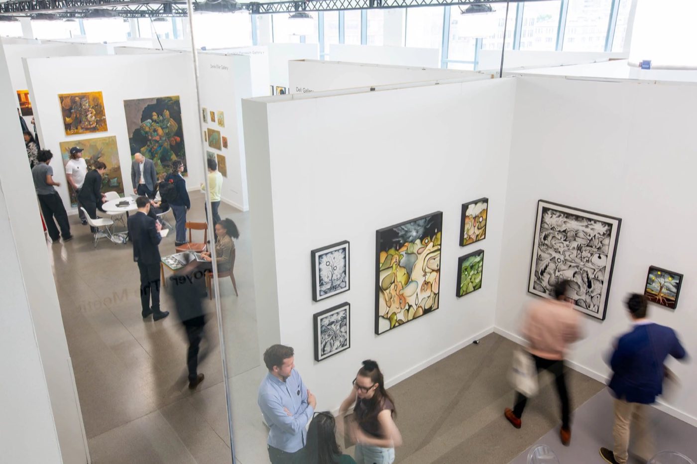 Art fair booths filling the ground-floor Gallery